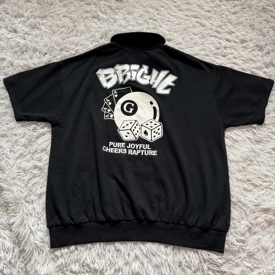 BRIGHE 일본빈티지 y2k 반집업 반팔맨투맨 반집업맨투맨 xl 105 상품이미지3