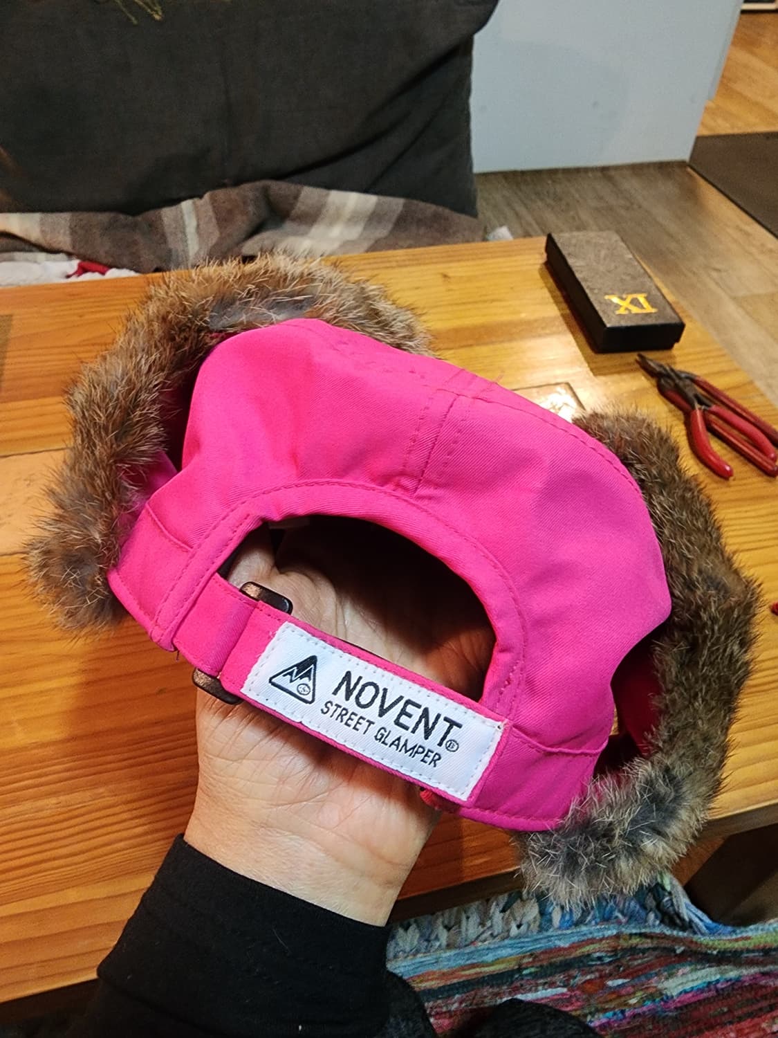 novent 핫핑크 귀돌이 방한모자 상품이미지5