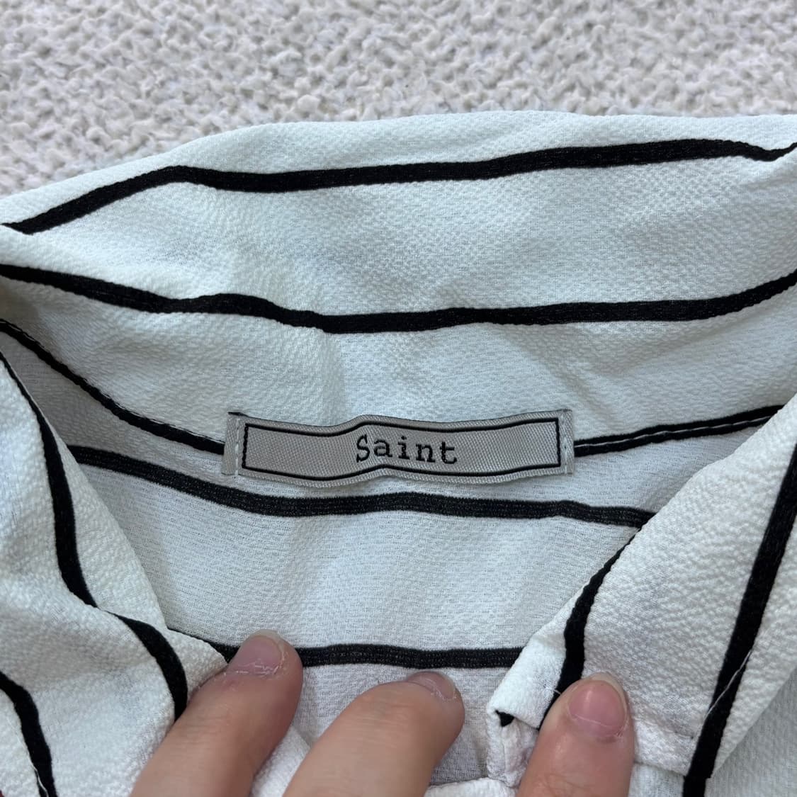 실측확인 세인트 스트라이프 반팔셔츠 0427E 상품이미지3