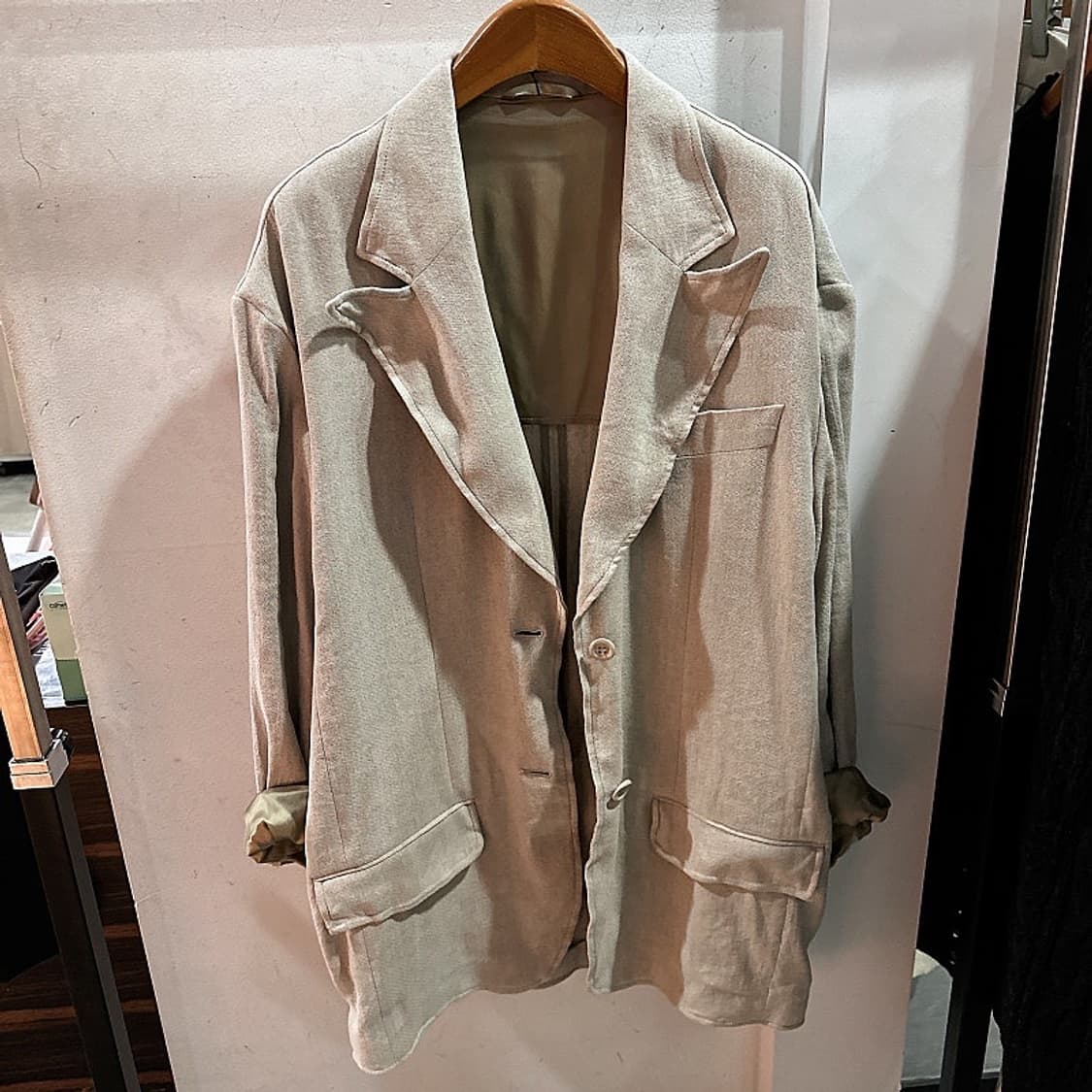 (정품/새상품) 아크네 스튜디오 여성 라이트샌드 면마 혼방 자켓  상품이미지1