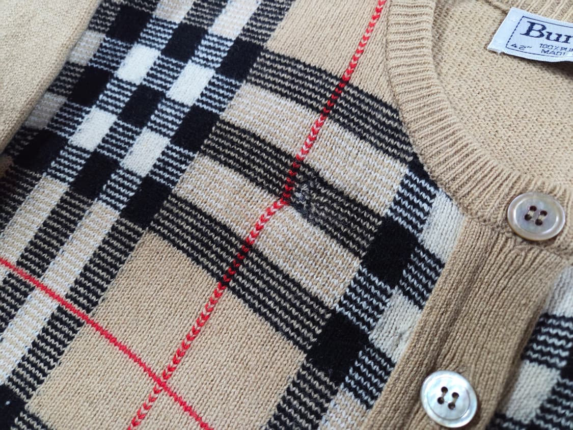 버버리 Burberrys 빈티지 노바 체크 램스울 가디건
 상품이미지6