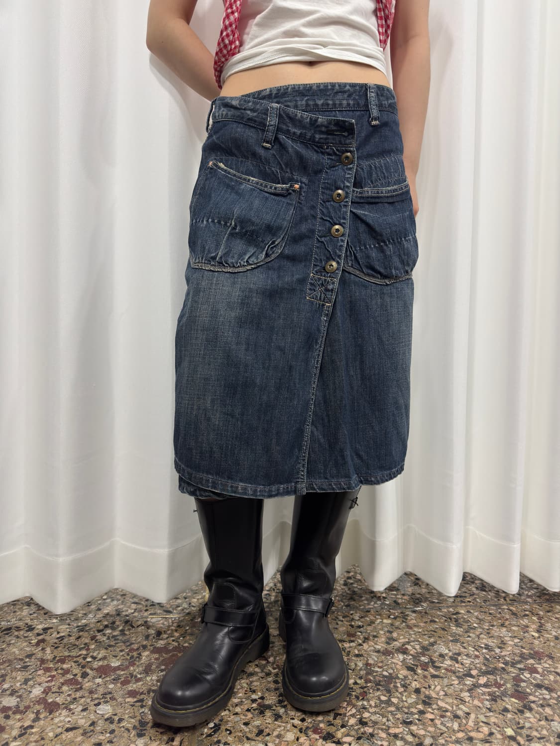 antgauge denim button midi skirt 상품이미지1