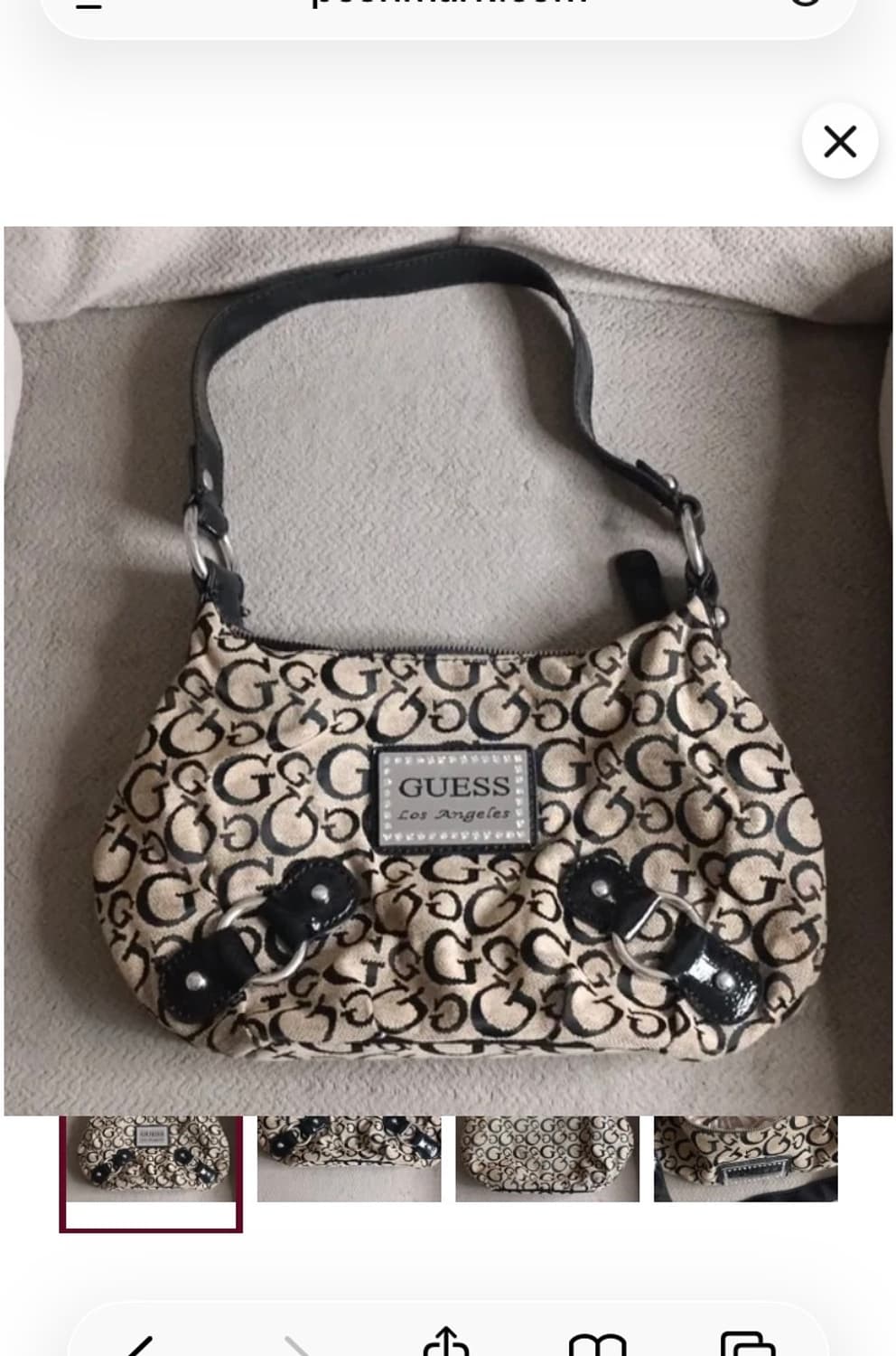 게스 Y2K 2000s 갸루 빈티지 미니백 호보 숄더백 모노그램 상품이미지1