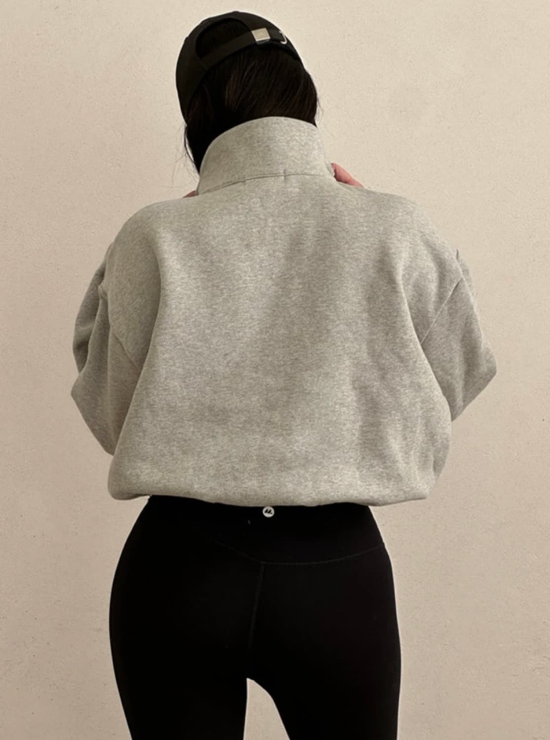 Monpeach 반집업 압축기모 맨투맨 상품이미지2