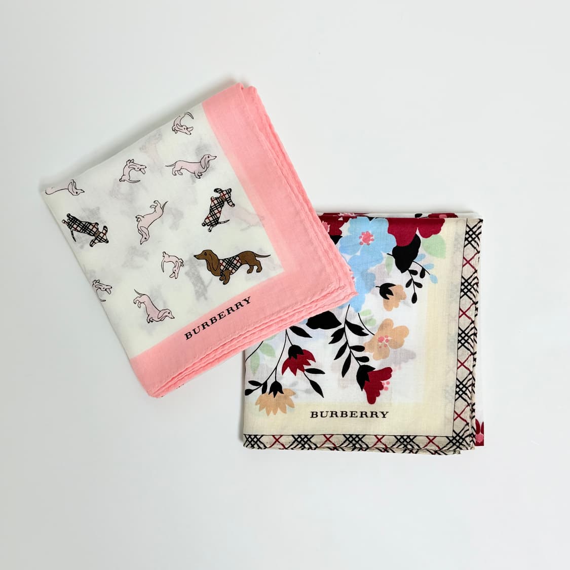 면 100% Burberry 버버리 손수건 2개 상품이미지2