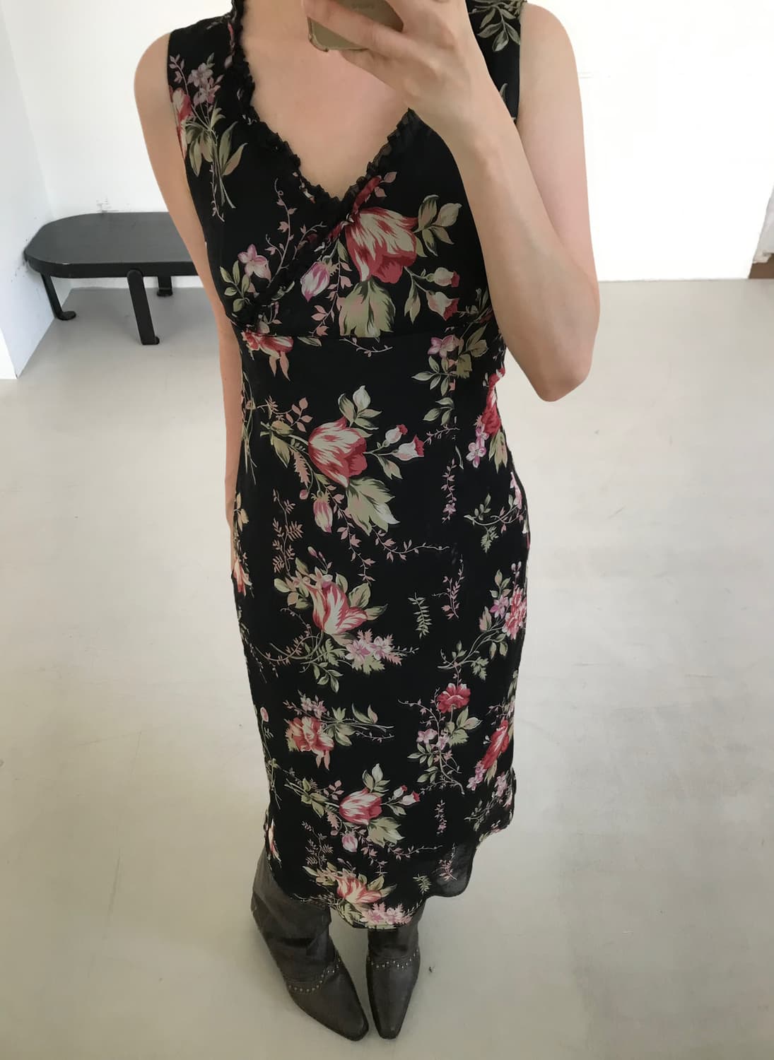 vintage flower pattern one-piece 상품이미지2