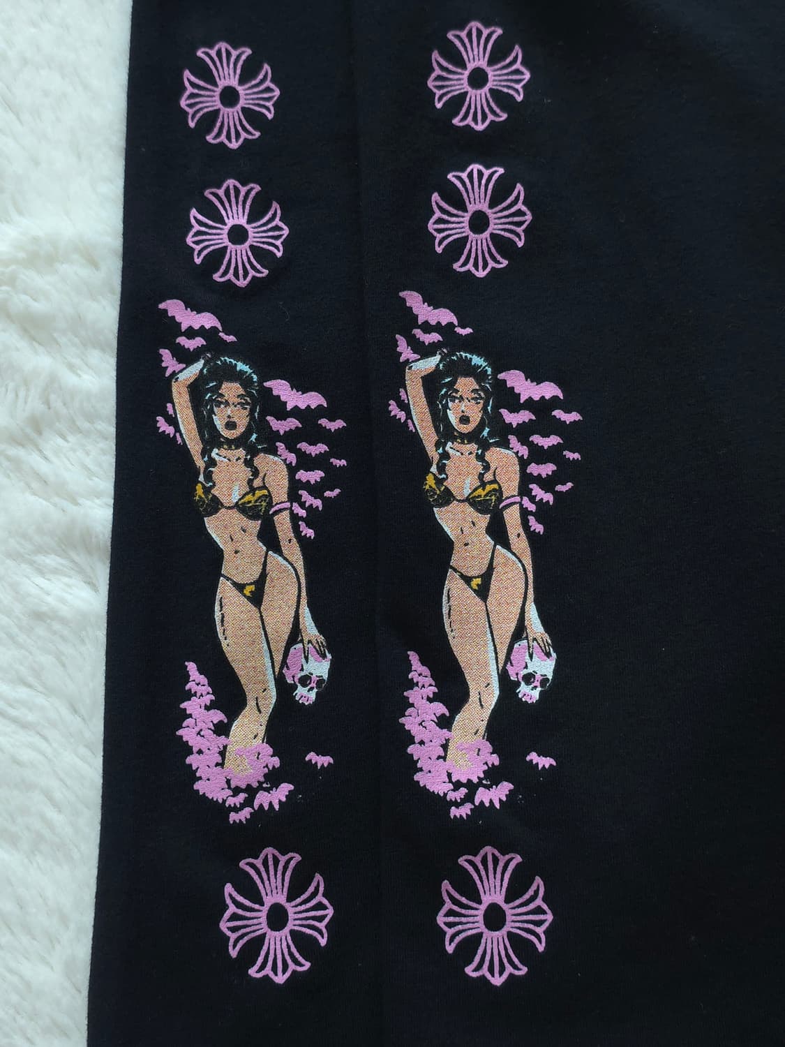 [L] 크롬하츠 데들리돌 바이커 쇼츠 반바지 블랙 상품이미지4