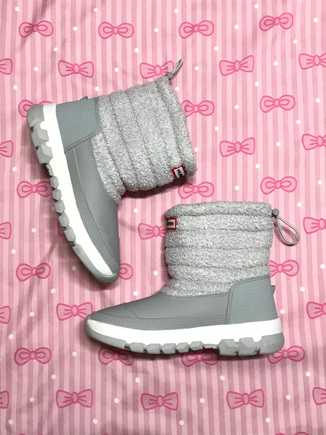 헌터 연하늘그레이 털 부츠 상품이미지1