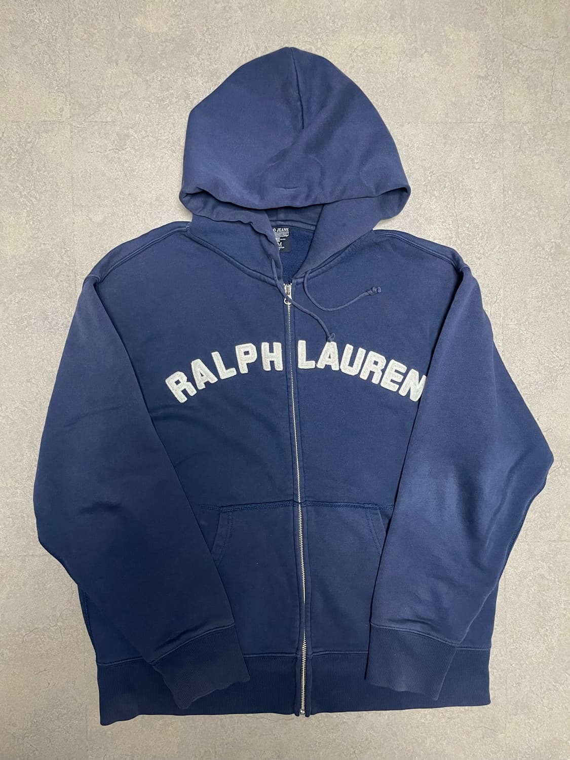 빈티지 폴로 랄프로렌 스펠아웃 아치로고 후드집업 네이비 상품이미지2