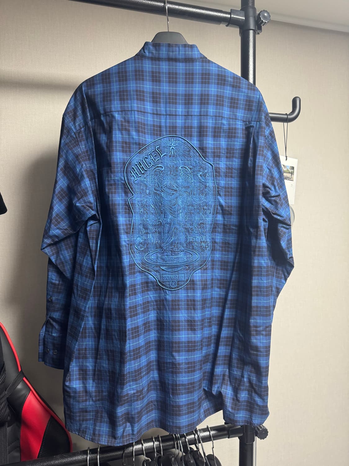 송지오 자수체크셔츠 48사이즈 상품이미지2