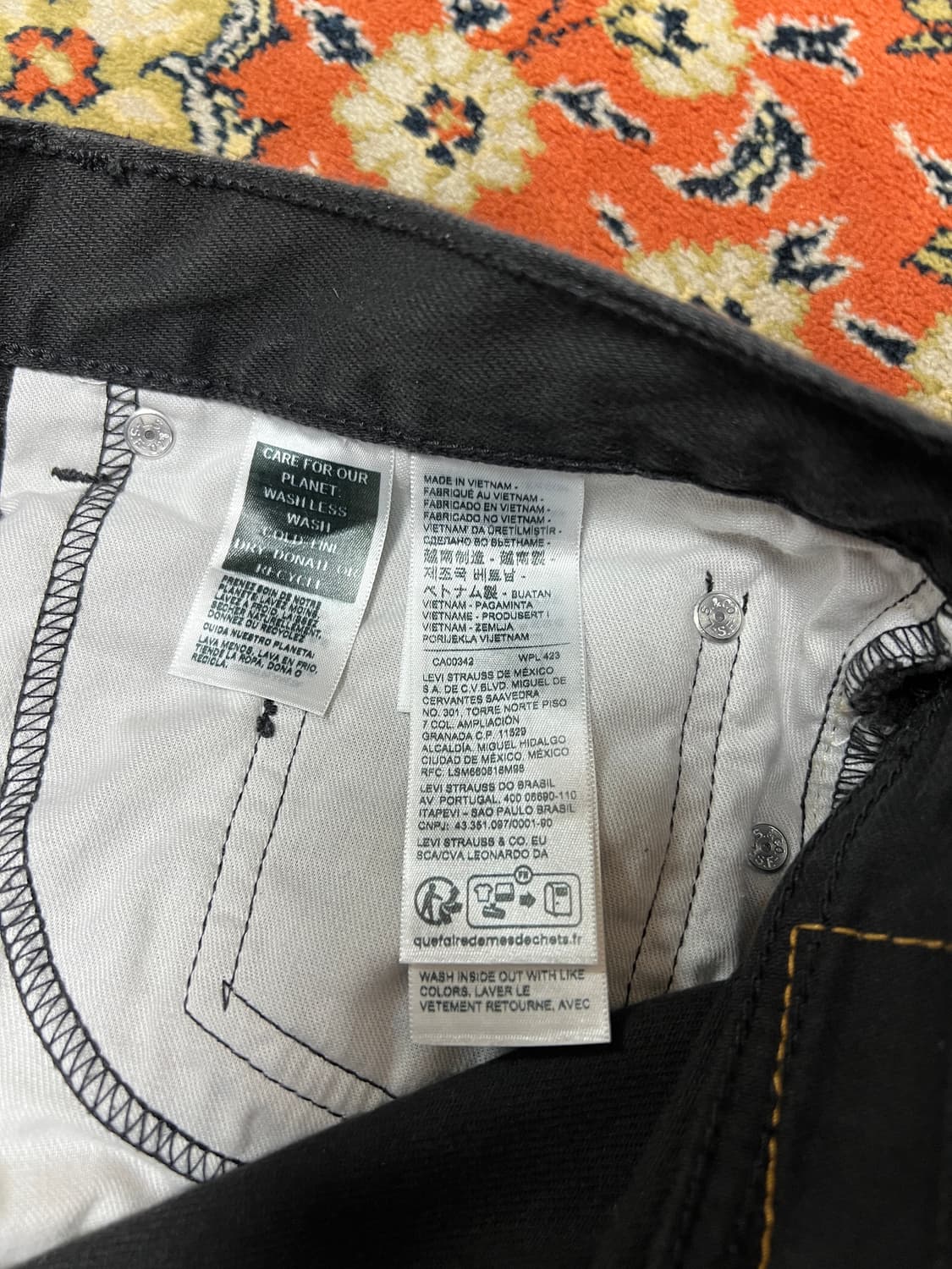 [32] 리바이스 빈티지 578 워시드 블랙 흑청 데님팬츠 상품이미지5