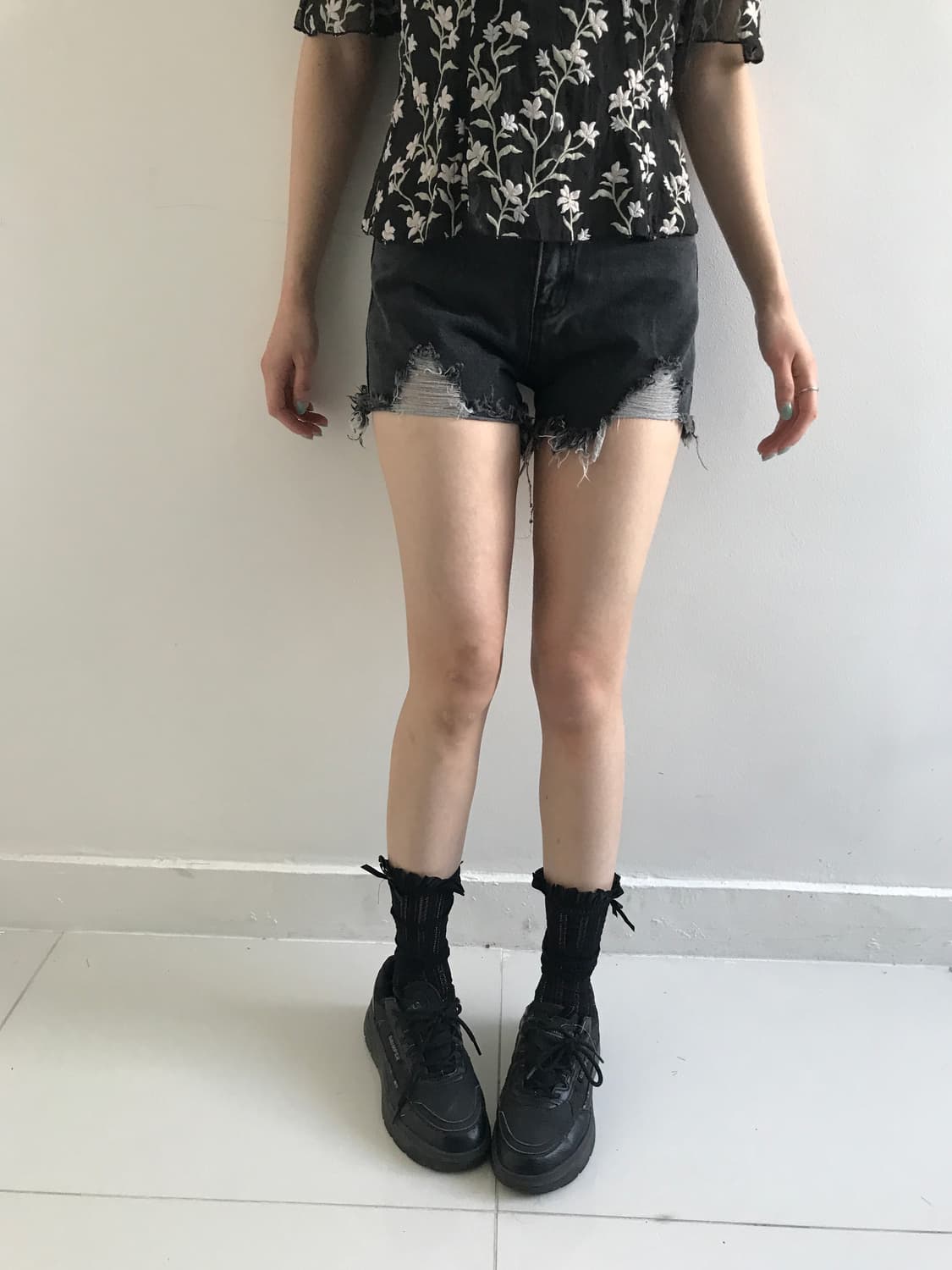 Grey washed 2button short pants 상품이미지6