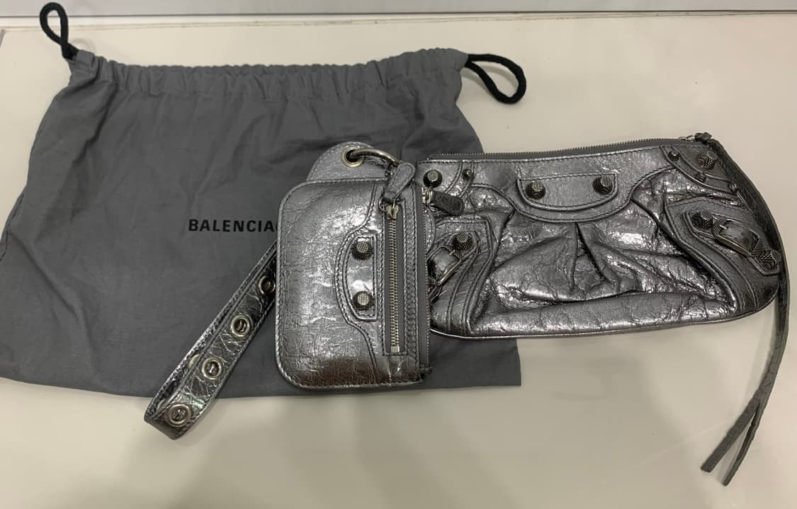 발렌시아가 르카골 미니 멀티 파우치 클러치백 가방 실버 상품이미지2