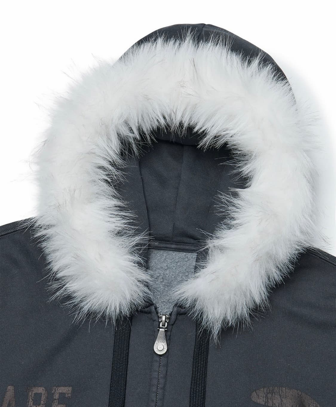 노메뉴얼 x 에이프 후디 차콜 M 새상품 상품이미지3