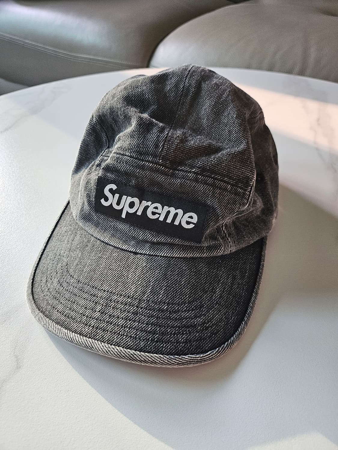 슈프림 Coated Denim Camp Cap (black) 상품이미지2