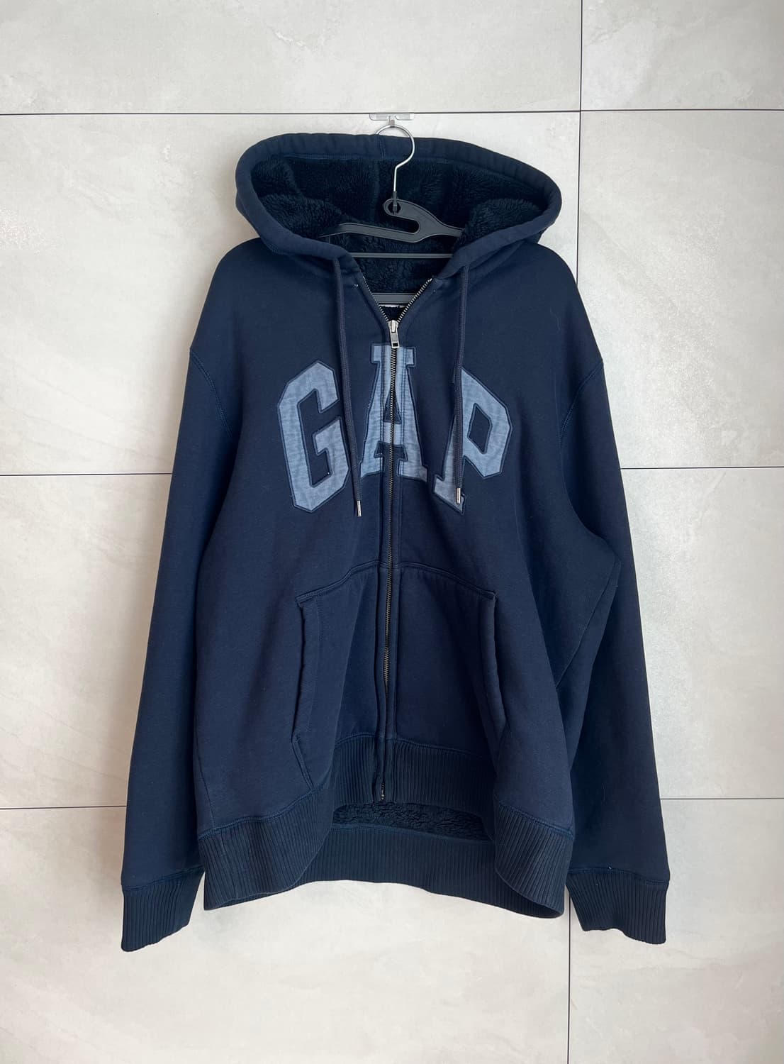 갭 GAP 양털 퍼 후드집업 네이비 (XL)  상품이미지1