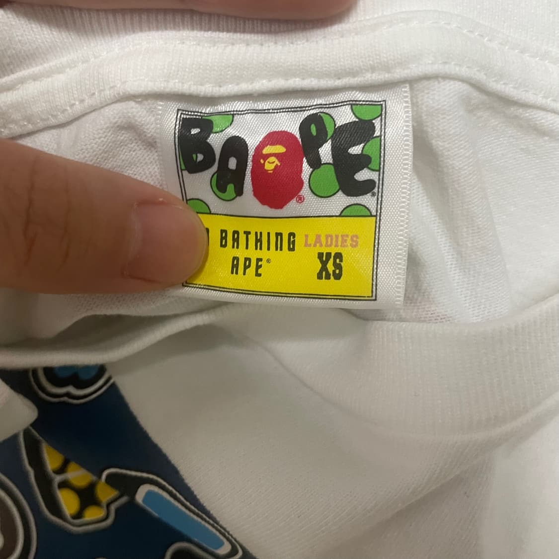 XS) 베이프 베이비마일로 패턴 에이프 헤드 반팔 티셔츠 상품이미지5