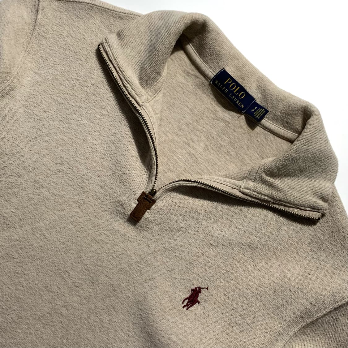 폴로 오트밀 반집업 니트 상품이미지3