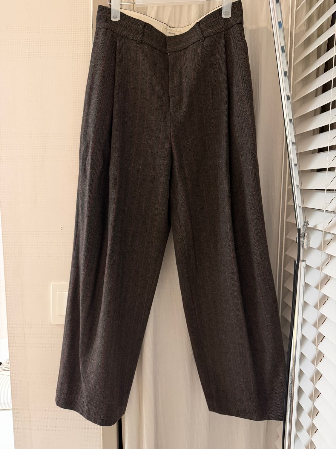 아모멘토 울 스트라이프 마틴 팬츠 / 브라운 상품이미지2