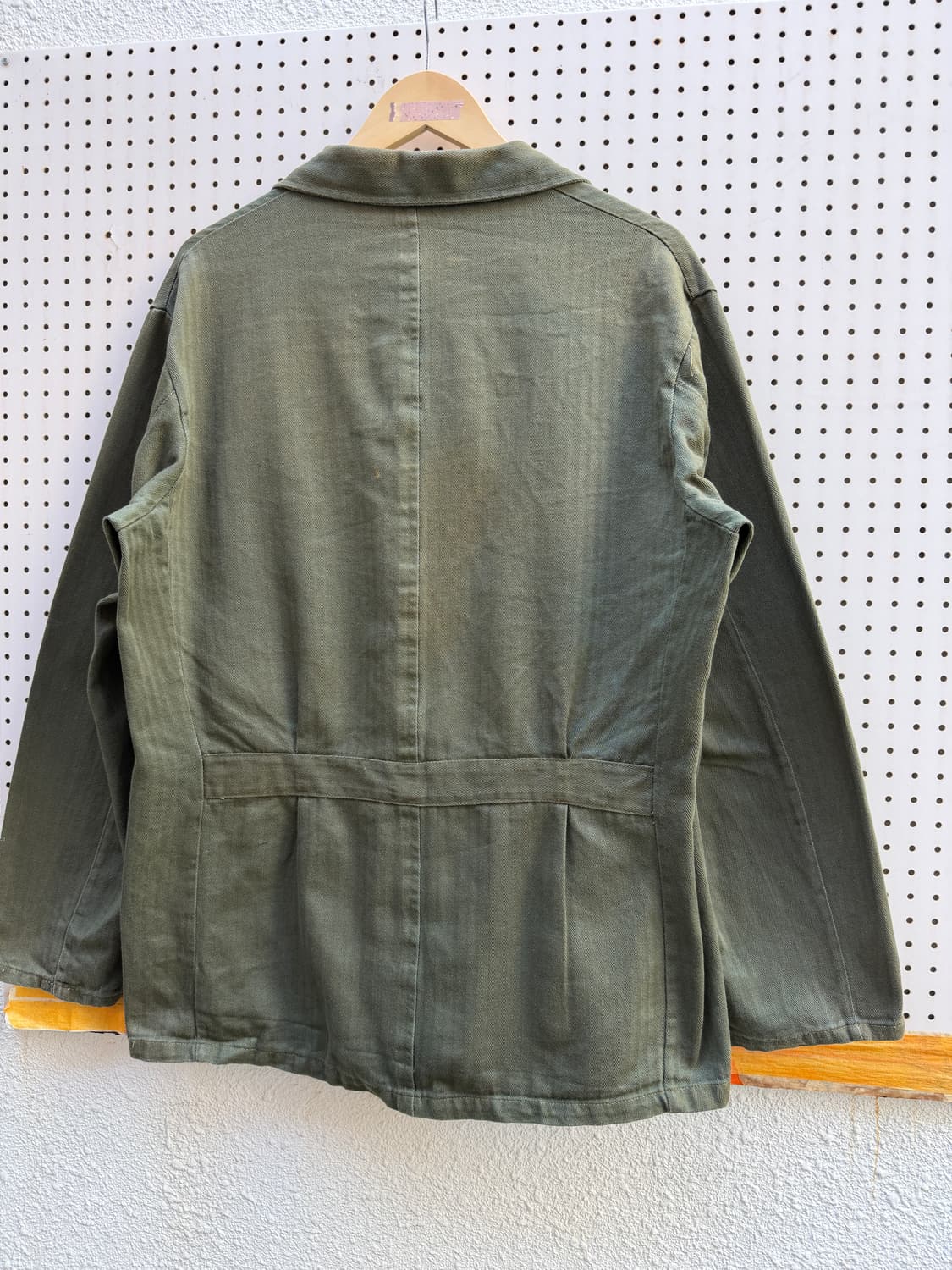1970s EUROPEAN OLIVE HBT 올리브 헤링본 프렌치워크자켓 상품이미지8