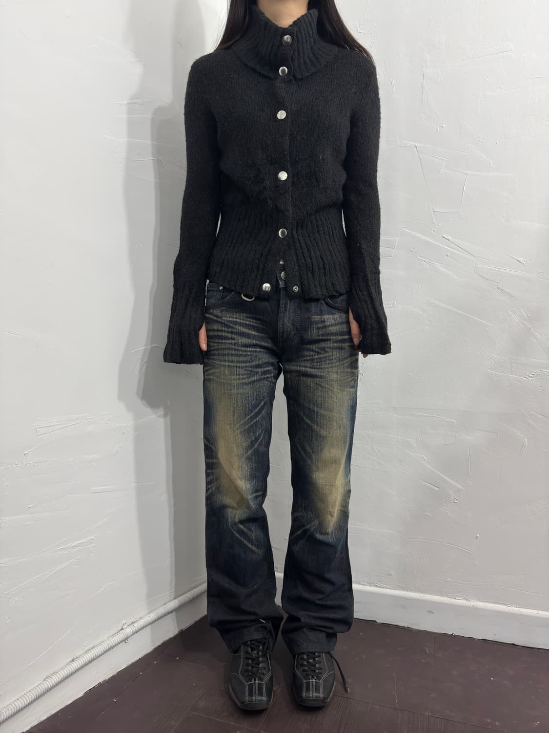 universal language button knit cardigan 상품이미지2