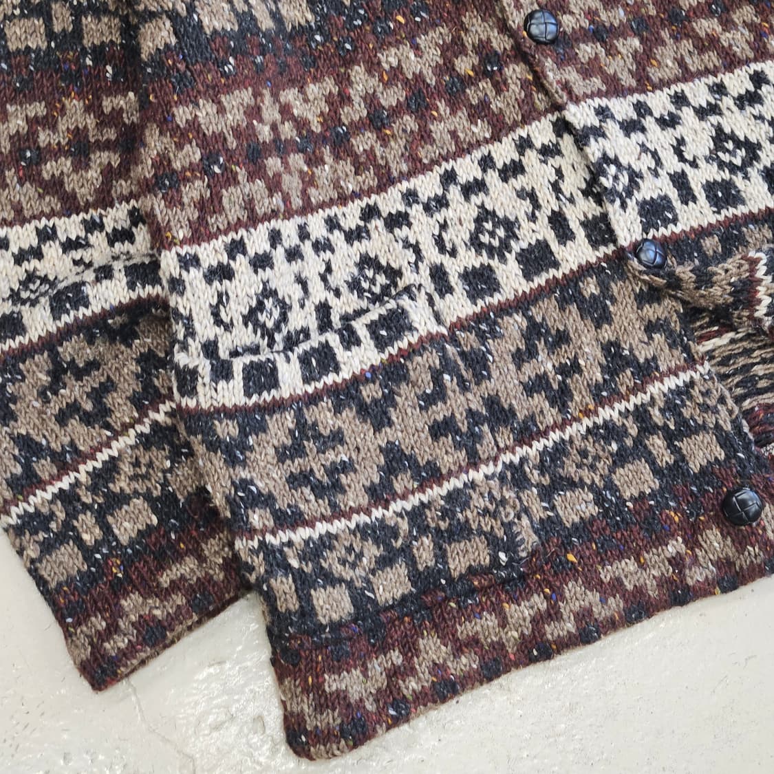 BASCO 울 니트 자켓 코위찬 스웨터 XL 상품이미지3