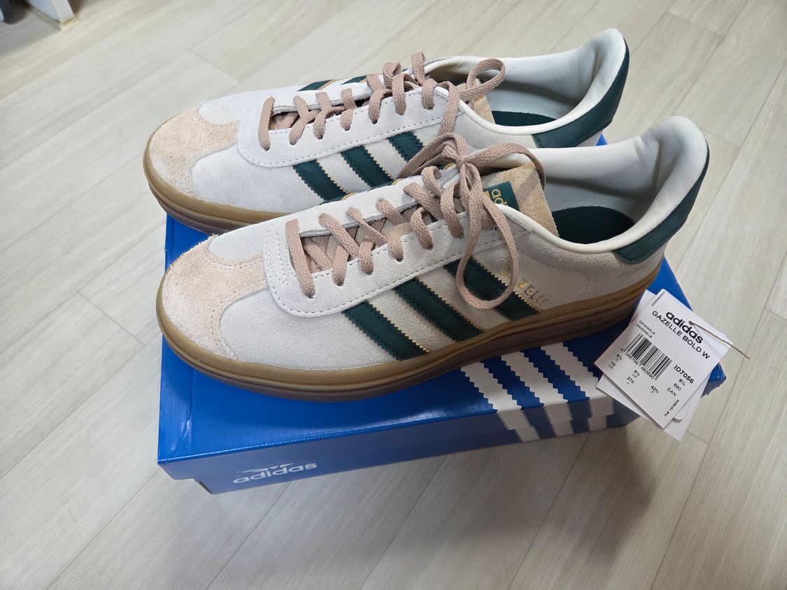 270 아디다스 가젤 볼드 크림 화이트 그린 상품이미지2