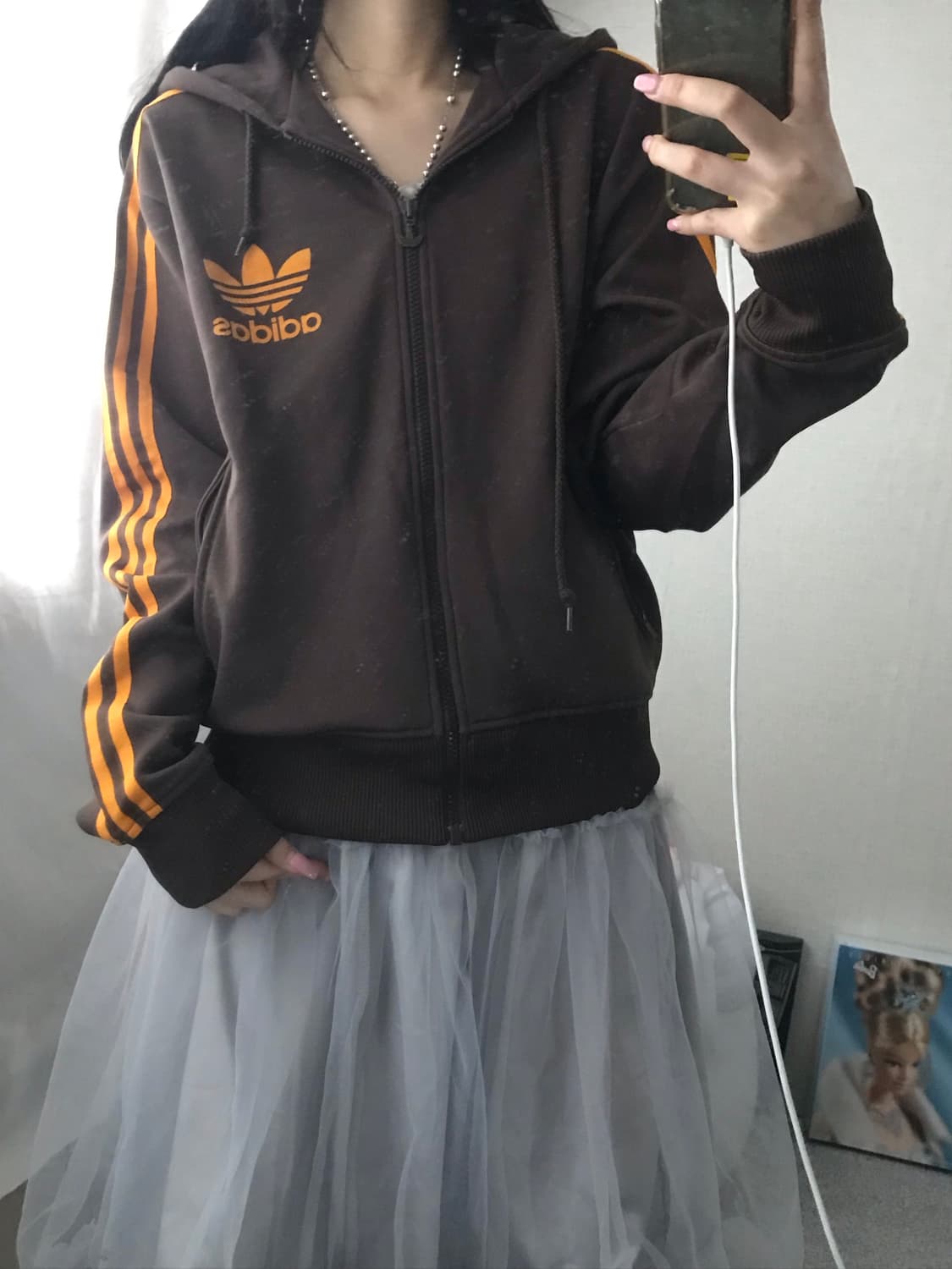 아디다스 00s 브라운 후드 져지 상품이미지2