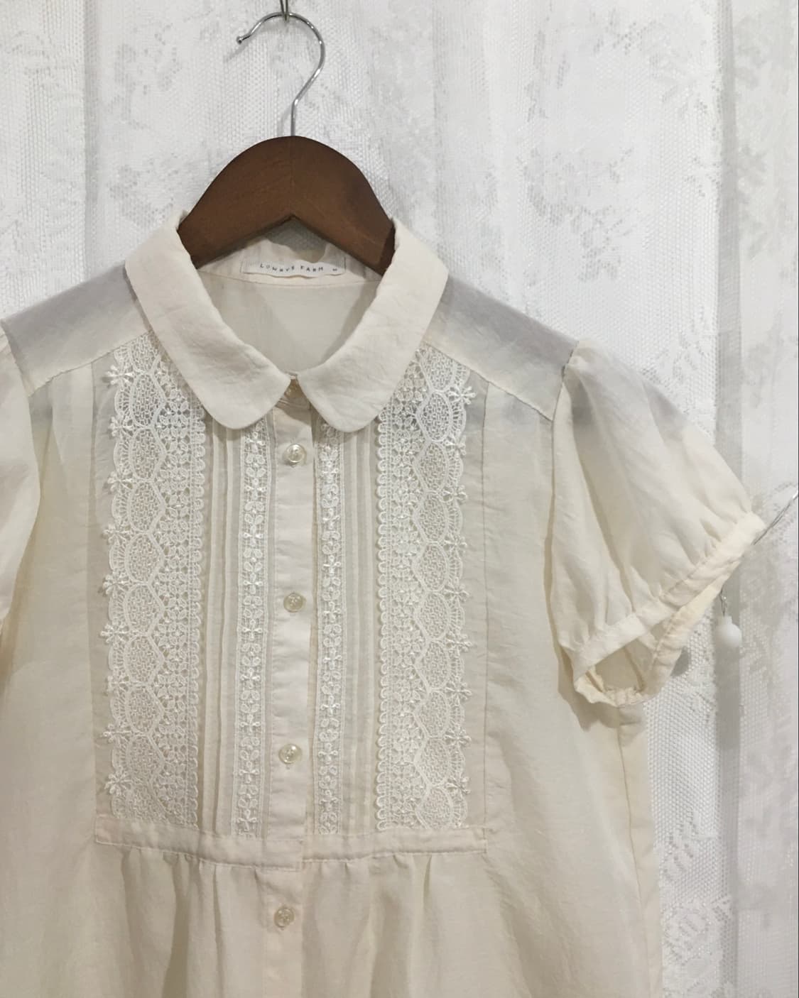 JPN ivory crochet lace point top 상품이미지5