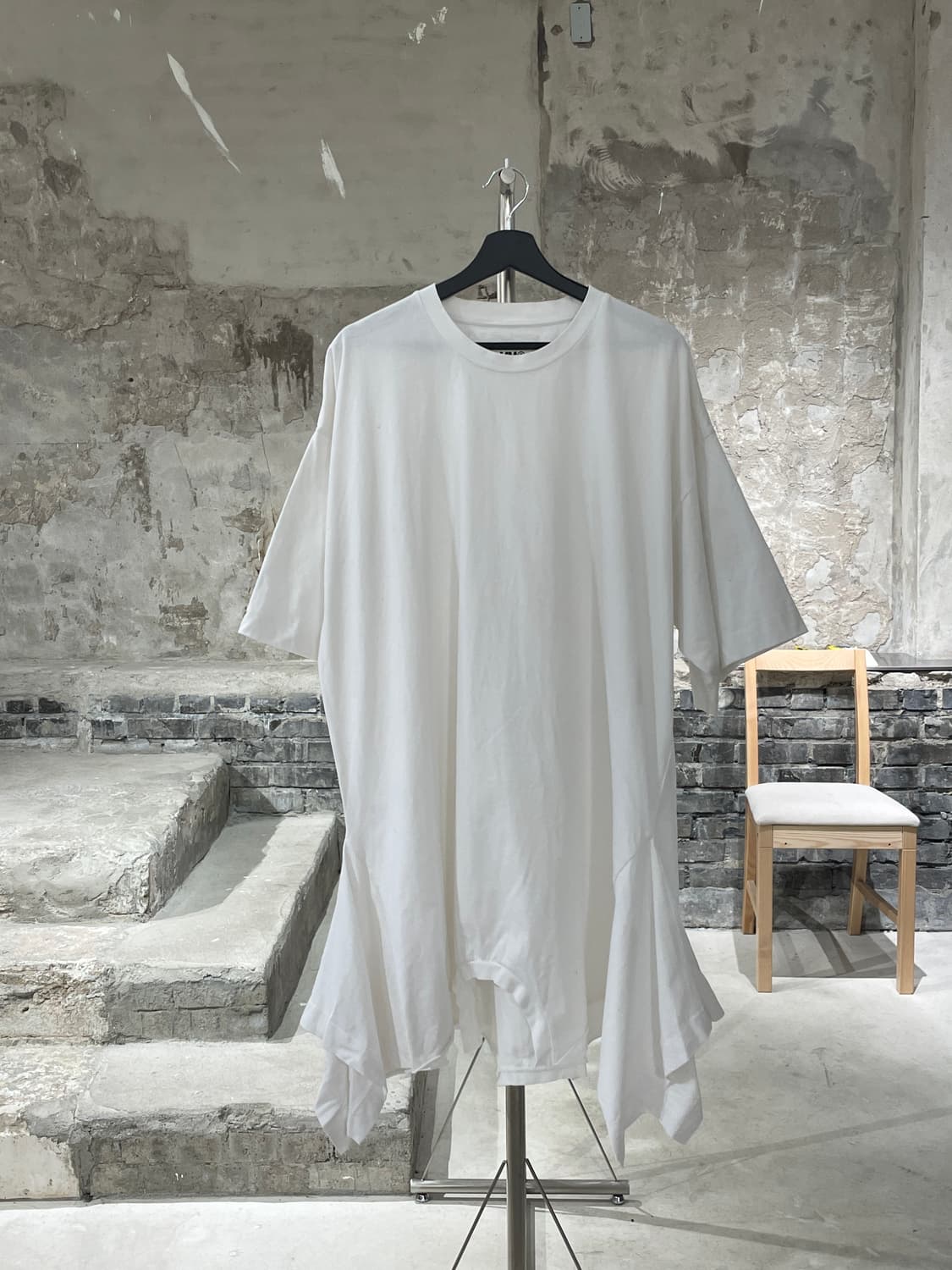 mm6 메종 마르지엘라 화이트 리버스 코튼 하프 롱 원피스 상품이미지1