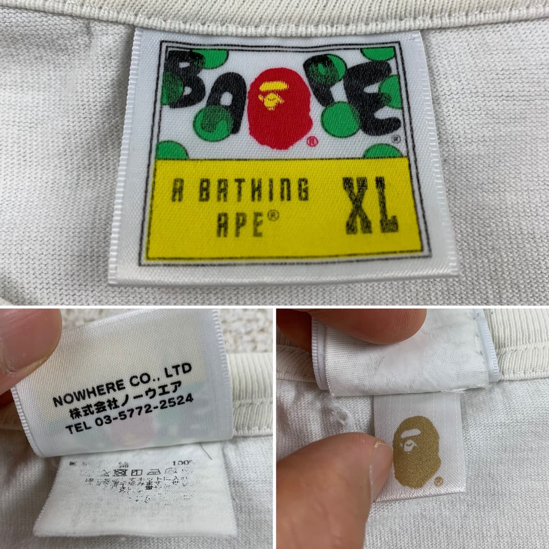베이프 카모 컬리지 백로고 티셔츠 화이트  상품이미지7