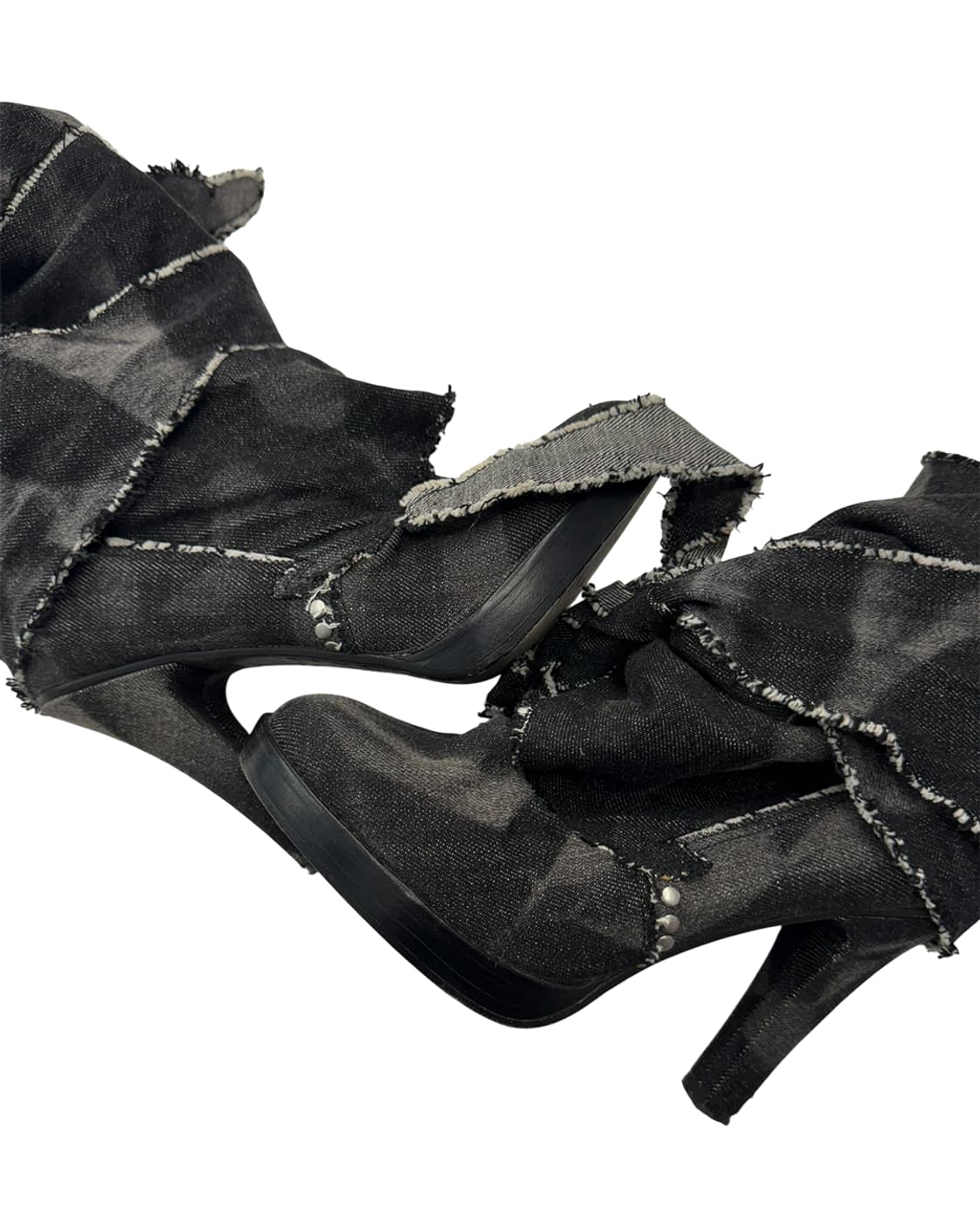 디젤 블랙골드 롤업 데님 힐 부츠 상품이미지7