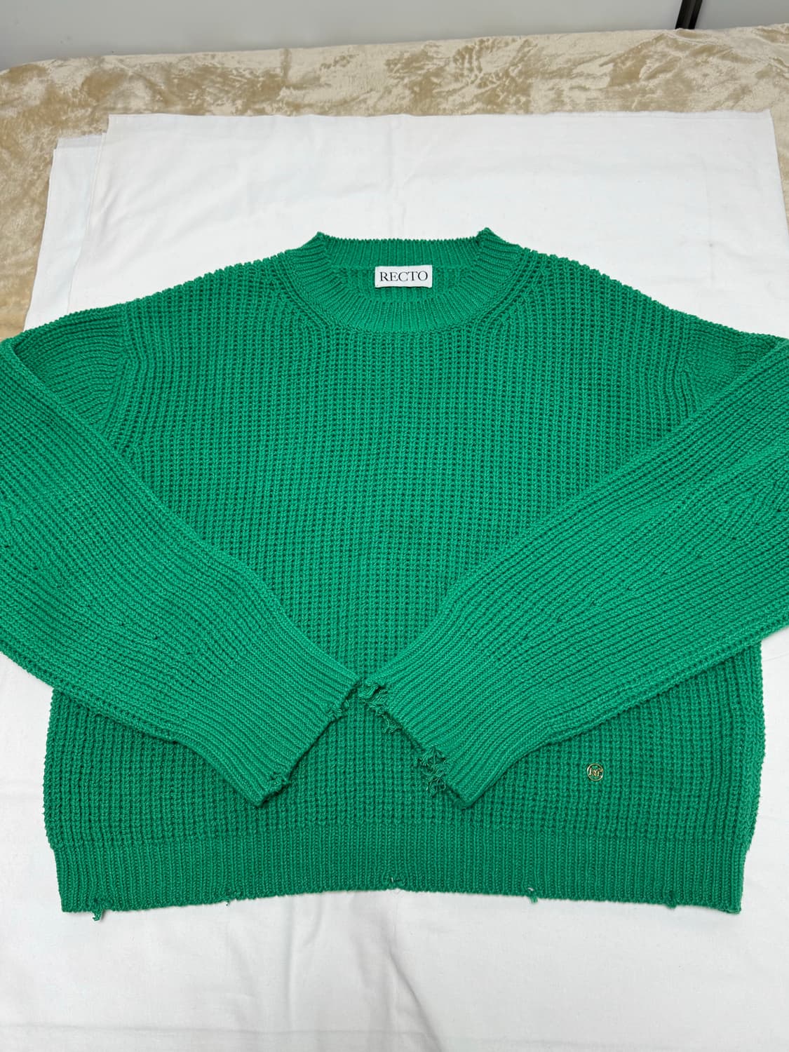 렉토 / 리사이클 코튼 크루넥 빈티지 니트 / L 상품이미지4