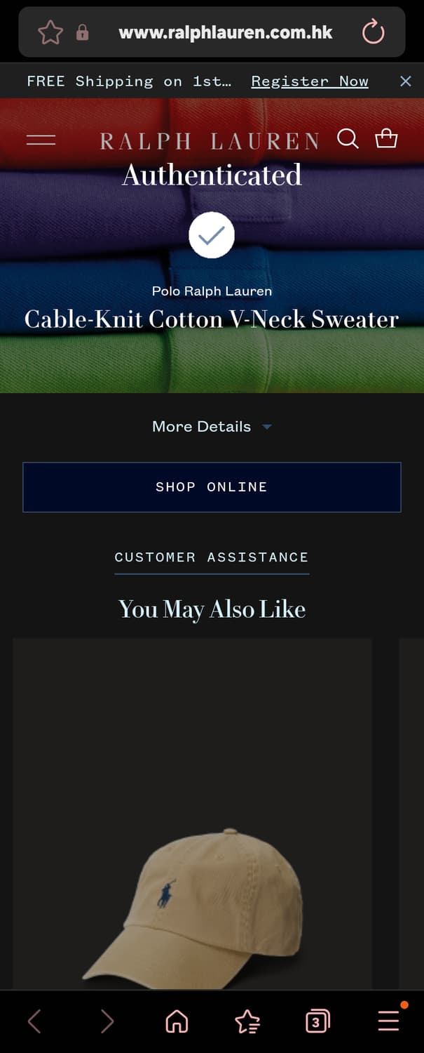 폴로 랄프로렌 브이넥 스웻 (L) 상품이미지8