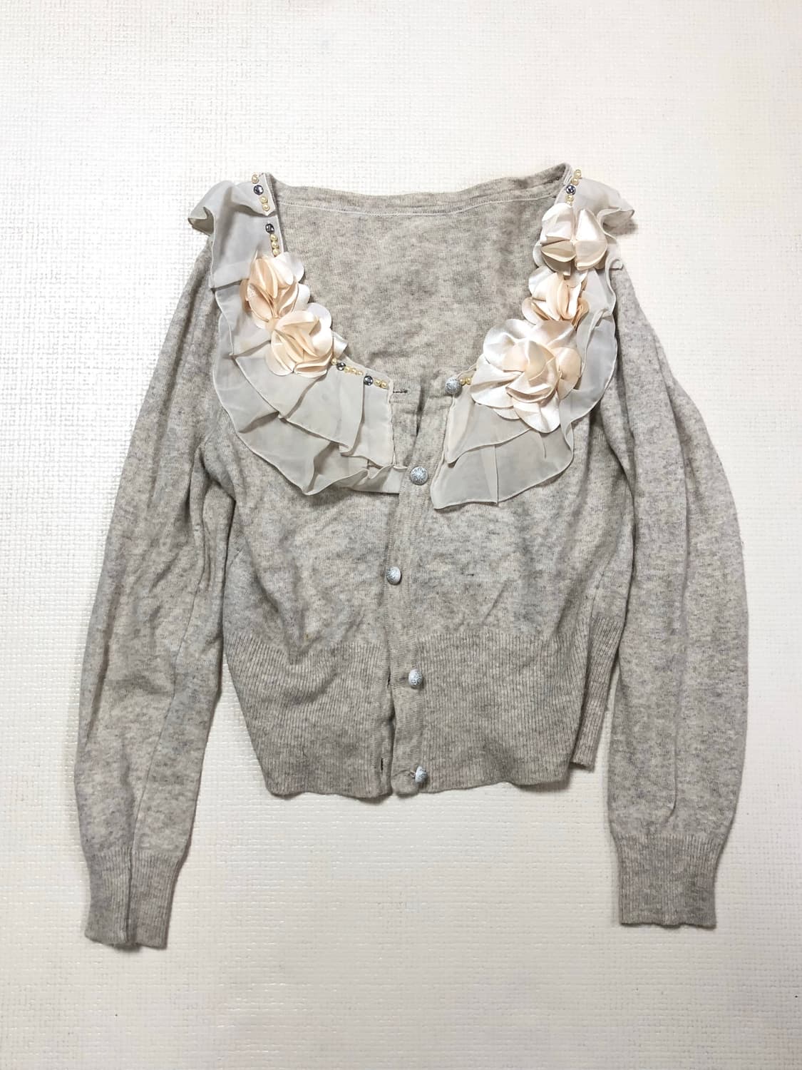 빈티지 아이보리 러플 가디건 상품이미지6