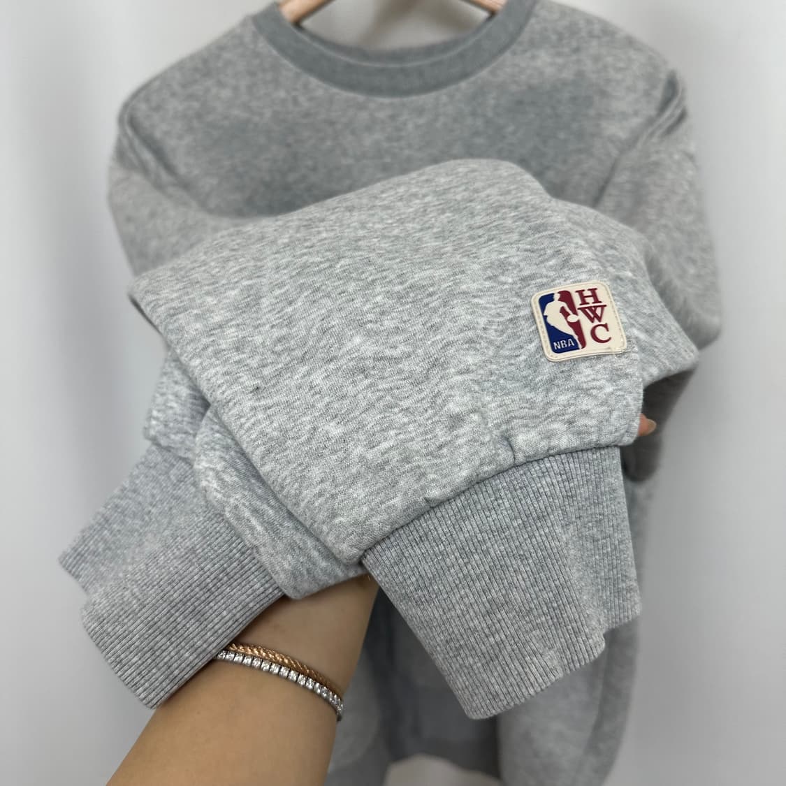 NBA 남자 기모 맨투맨 그레이 L  EJW 상품이미지5