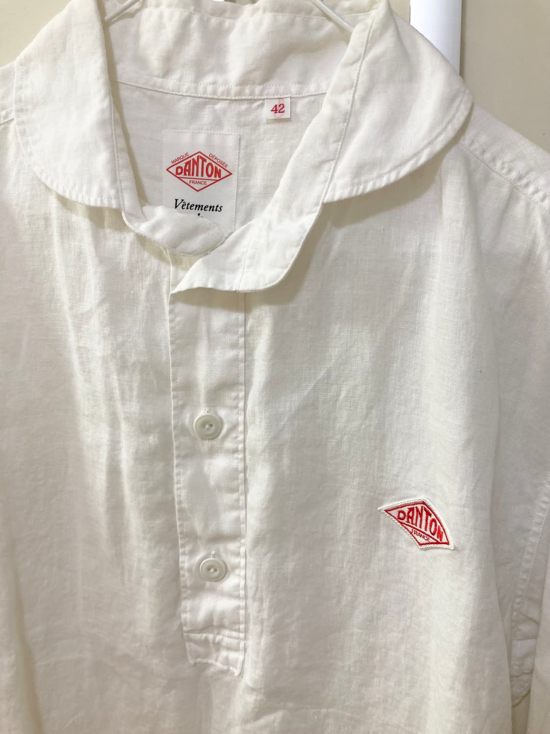 단톤 반팔 셔츠 화이트 상품이미지2