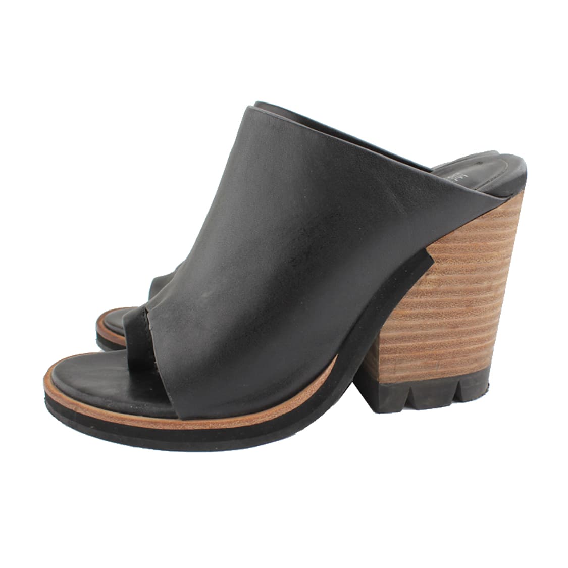 슈콤마보니 블랙 우드굽 뮬슬리퍼 380 상품이미지3