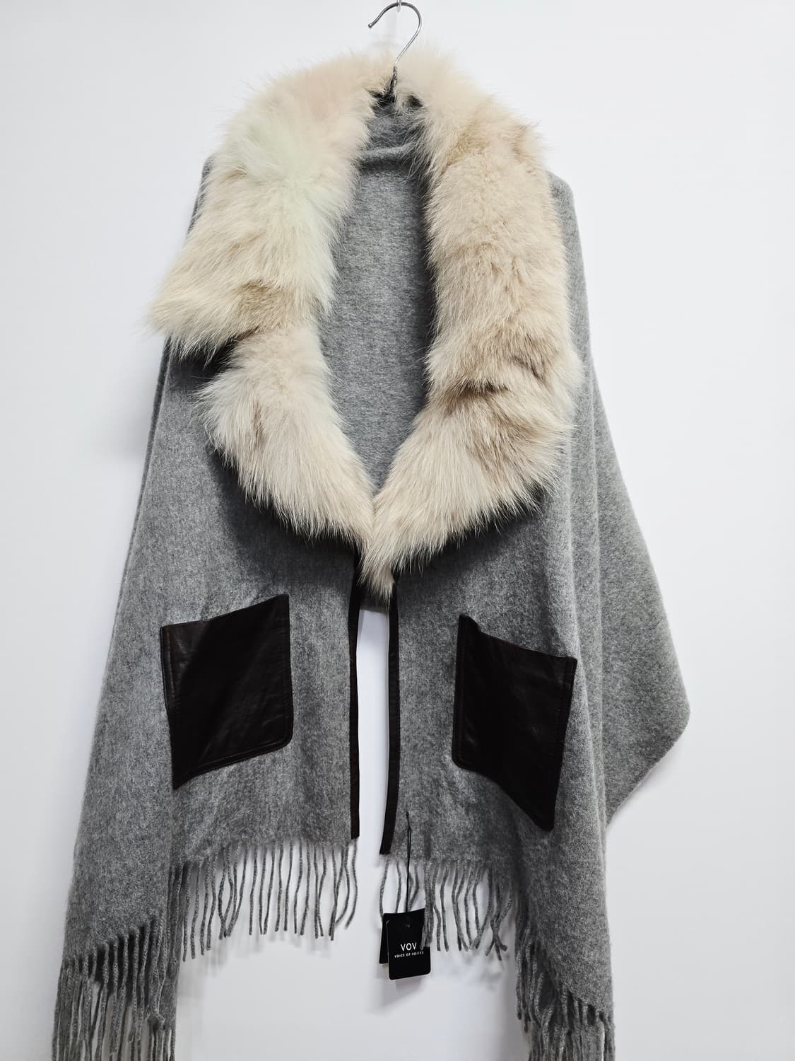 VOV 폭스 퍼 양가죽 목도리 망토 상품이미지1