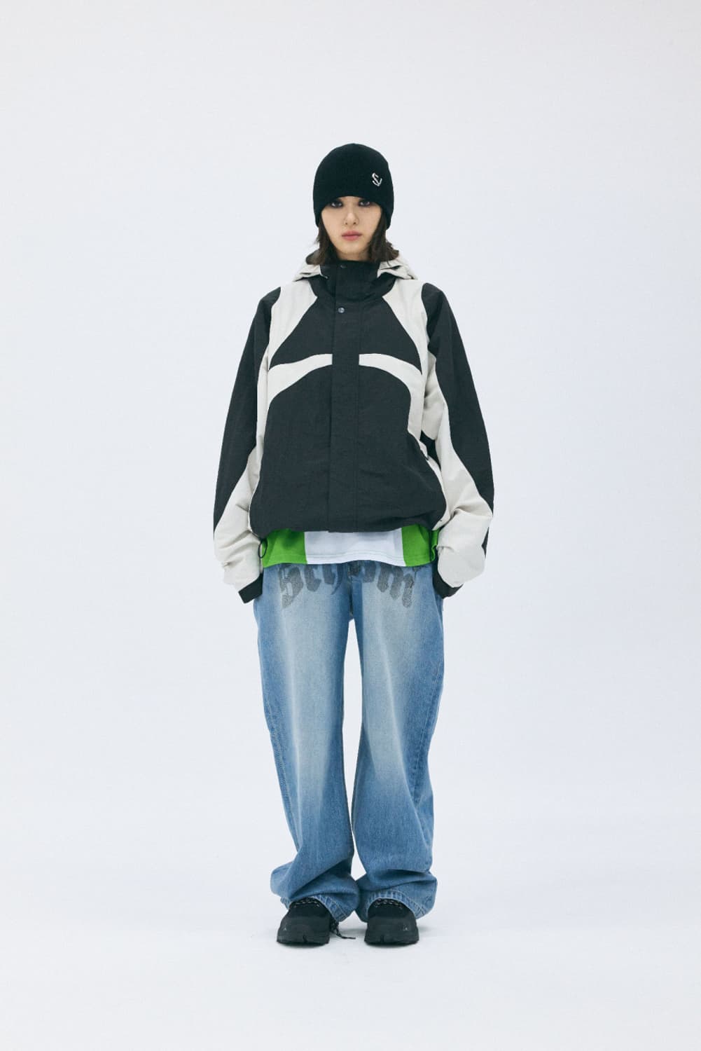 스키즘인듀싱 바이커 쉘 파카 바람막이 자켓 차콜 M 상품이미지2