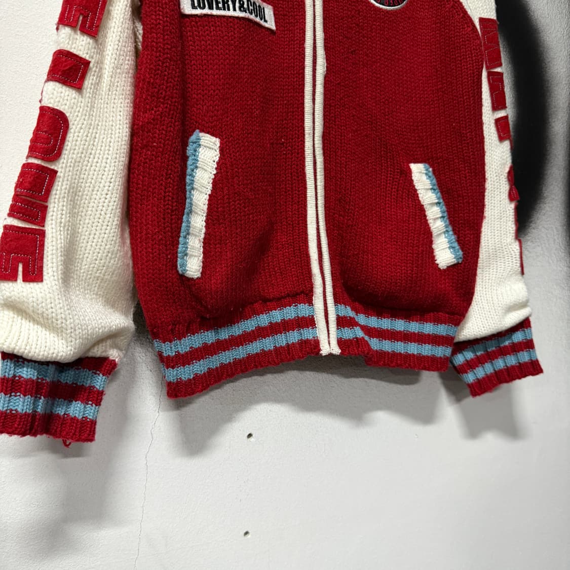 VTG 빈티지 올드스쿨 멀티 패치 니트 집업 상품이미지4