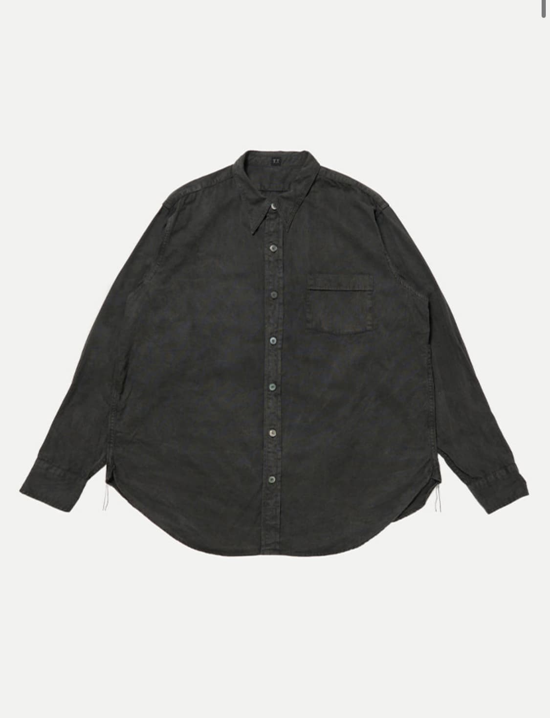 [15] 타이가타카하시 내로우카라 셔츠 수미 다이드 블랙 상품이미지1