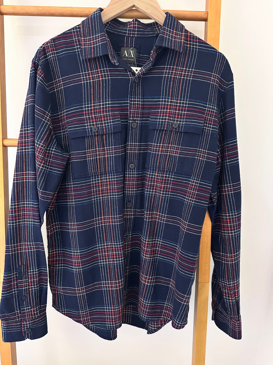 아르마니 익스체인지 체크 남방(사이즈M)겨울용 상품이미지1