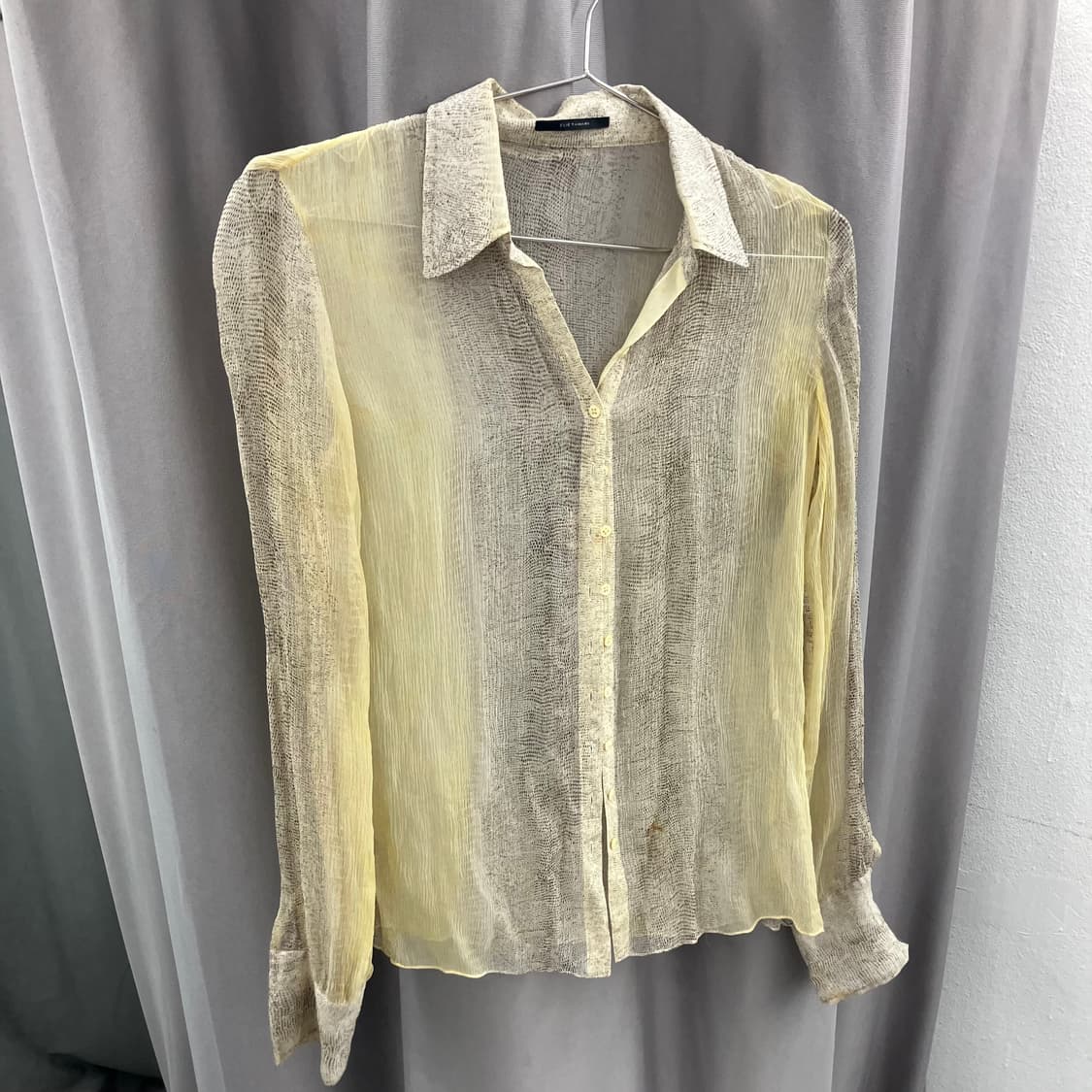 뱀피 프린팅 시어 블라우스 셔츠 상품이미지1