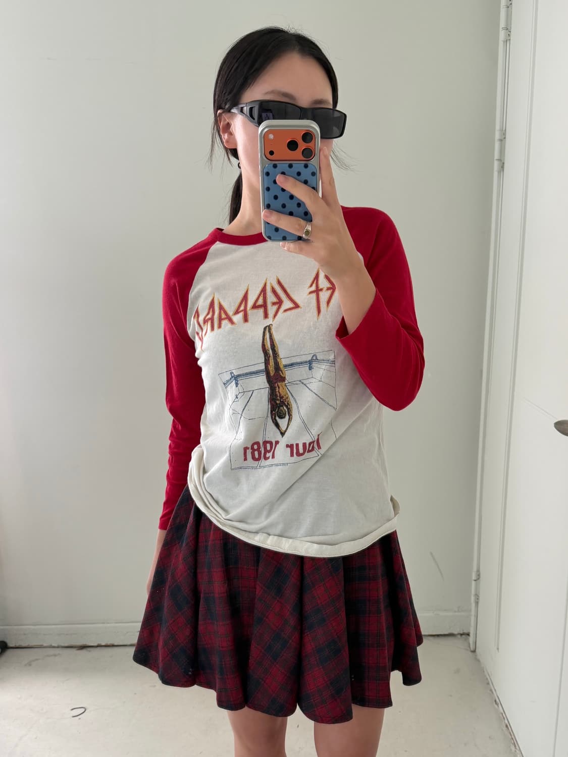 일본빈티지 타탄체크 플레어 스커트 상품이미지4