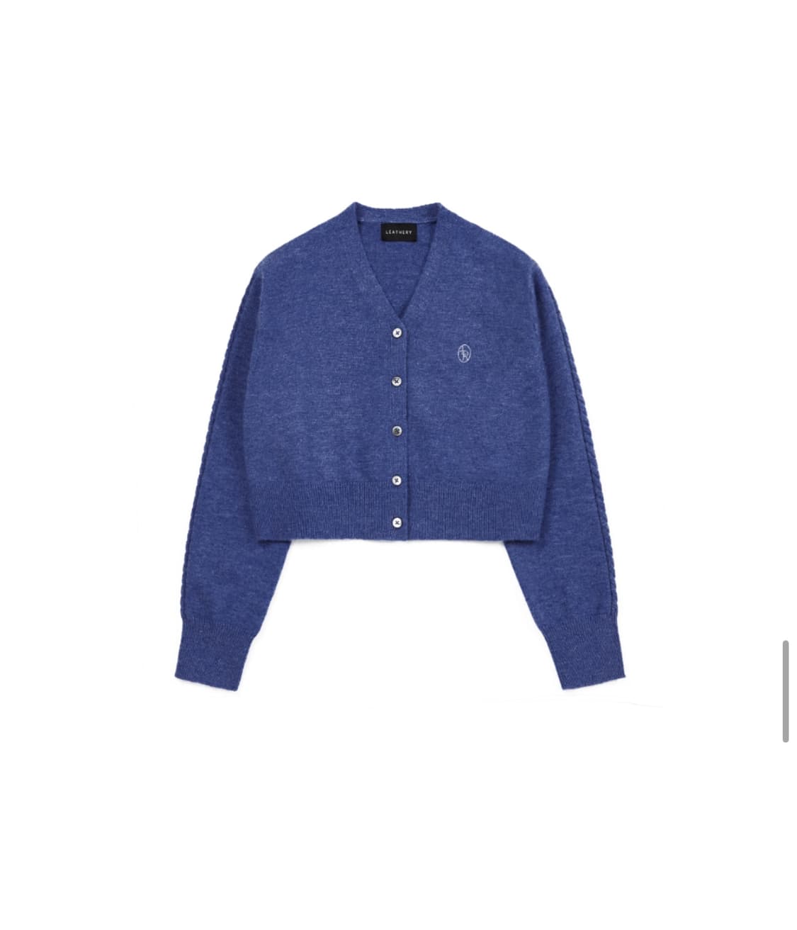 (FREE) 레더리 라인 케이블 니트 크롭 가디건 판매 상품이미지6