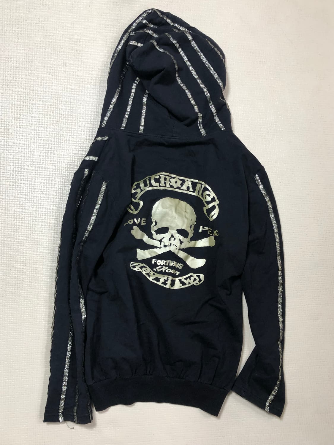 빈티지 블랙 펑크 스컬 후드집업 상품이미지10