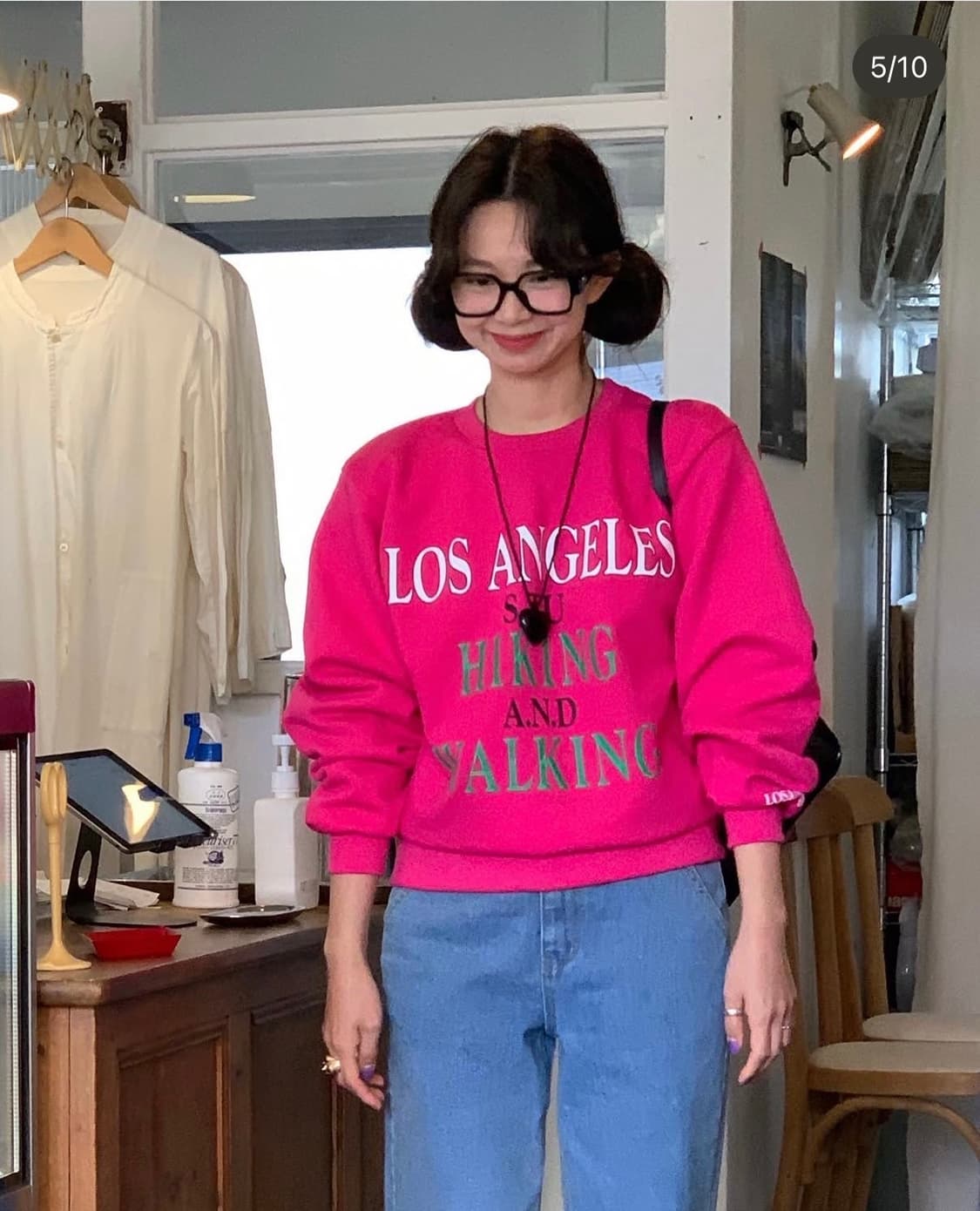 (새상품) STU 에스티유 우먼 하이킹 스웨트셔츠 핑크 상품이미지2