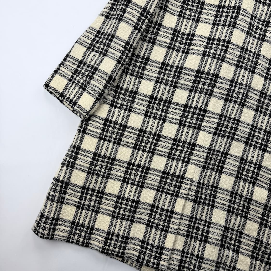 90s Liz Claiborne 울 체크 트위드 코트 상품이미지9