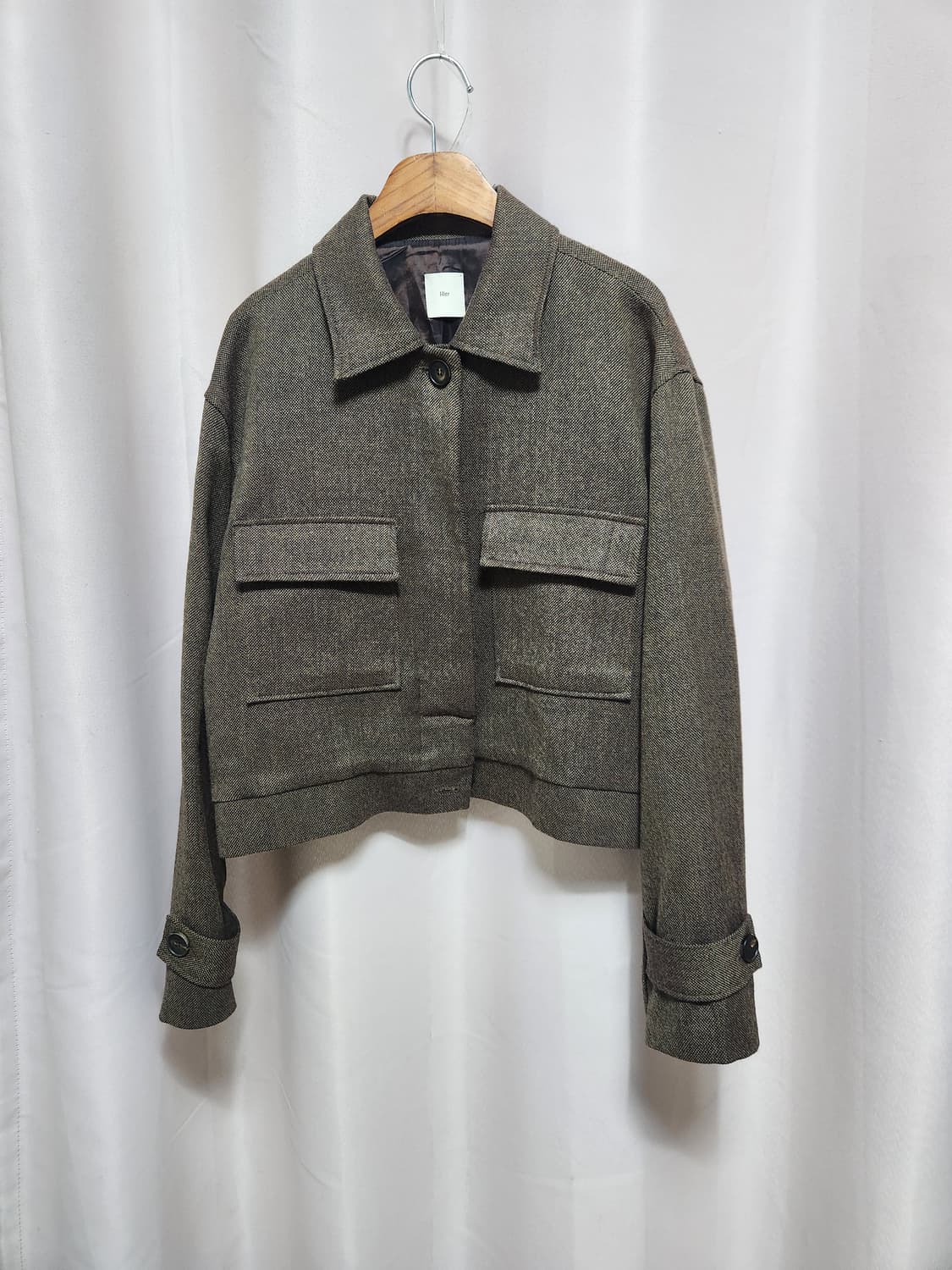 미착용급 Hier 헤링본 울(100%)크롭 자켓 상품이미지1